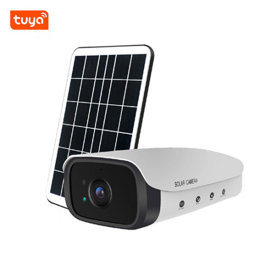 Tuya Solar Powered Outdoor Security 1080p FHD Camera with 18650 Rechargeable Batteries
