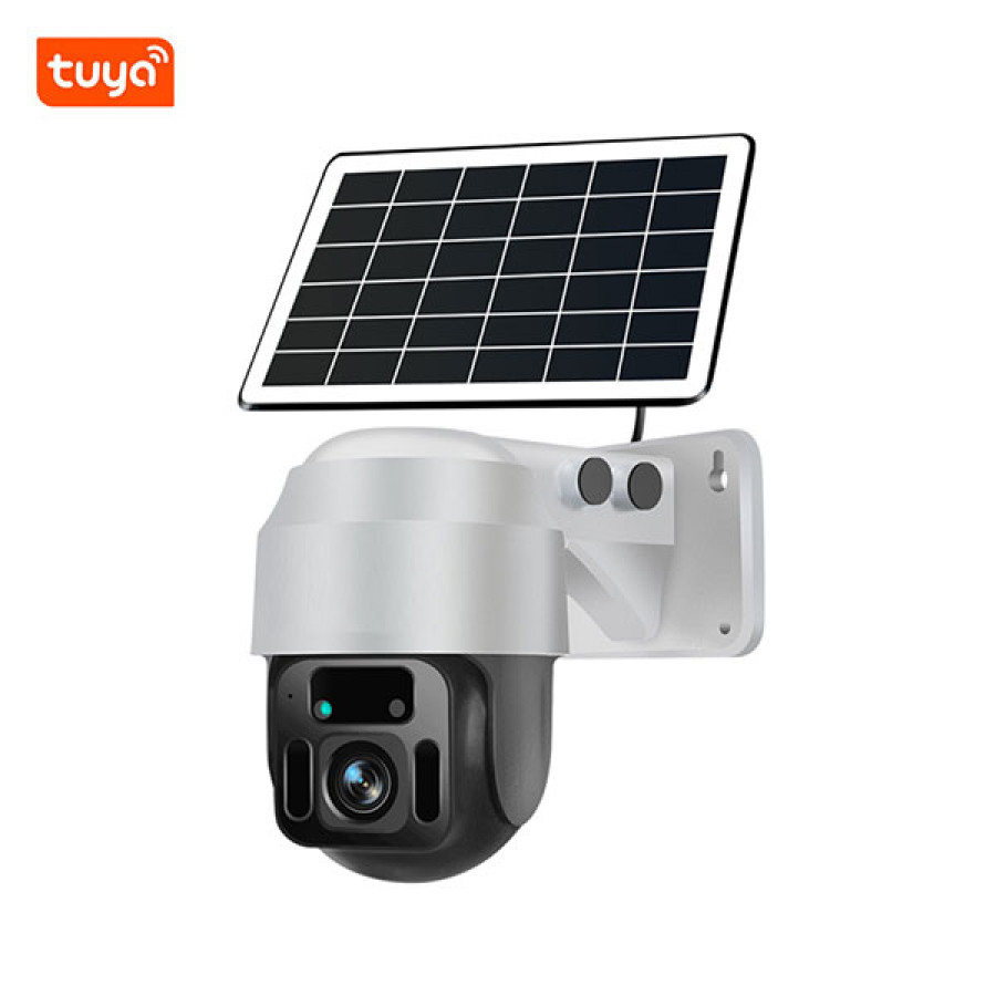 Cámara Tuya Smart S5 – IP Solar Blanca para Exterior – Compured