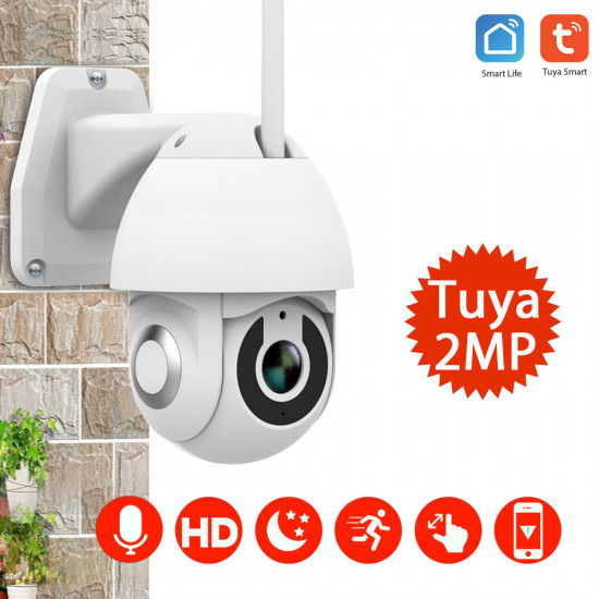 Tuya Outdoor Wireless PTZ Security Camera 1080p Resolution Google Home Hub Alexa Echo Show