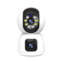 Tuya 4MP/2K Dual Lens Dual Views Pan Tilt Indoor Wireless Wi-Fi Security Camera Smart Tracking Dual Light