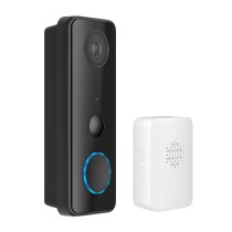 Tuya Outdoor Battery Smart Video Doorbell 3-Megapixel Camera Waterproof  Easy Setup with Bluetooth Wire-free DIY Installation